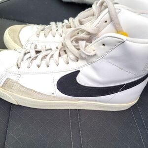 Nike Blaze White and Black High-Top Sneakers